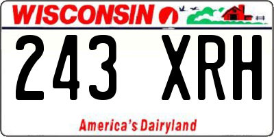 WI license plate 243XRH