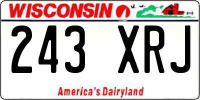 WI license plate 243XRJ