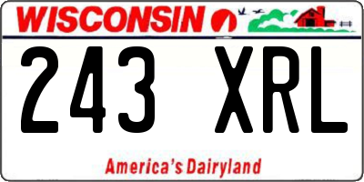 WI license plate 243XRL