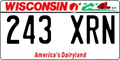 WI license plate 243XRN