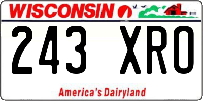 WI license plate 243XRO