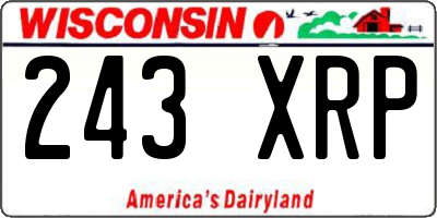 WI license plate 243XRP