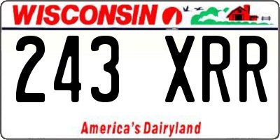 WI license plate 243XRR