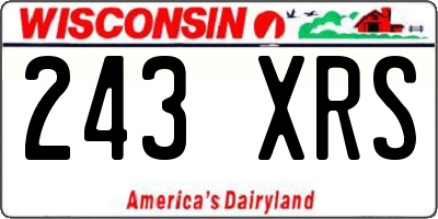 WI license plate 243XRS