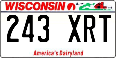 WI license plate 243XRT