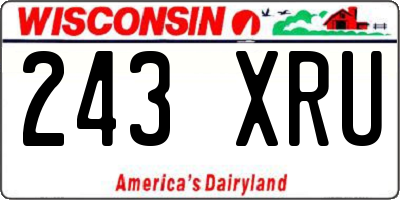 WI license plate 243XRU