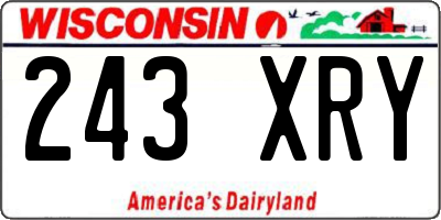 WI license plate 243XRY