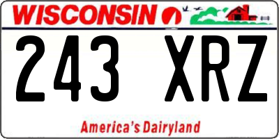 WI license plate 243XRZ