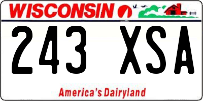 WI license plate 243XSA