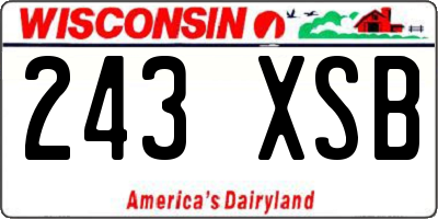 WI license plate 243XSB