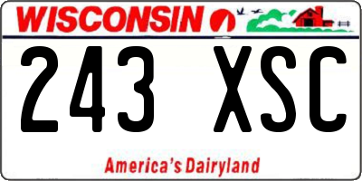 WI license plate 243XSC