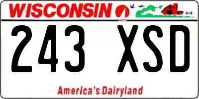 WI license plate 243XSD
