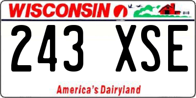 WI license plate 243XSE