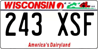 WI license plate 243XSF