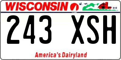WI license plate 243XSH