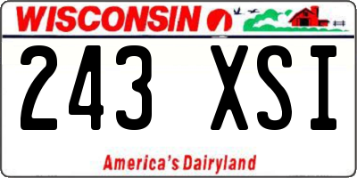 WI license plate 243XSI