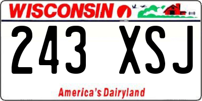 WI license plate 243XSJ