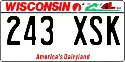 WI license plate 243XSK