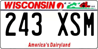 WI license plate 243XSM