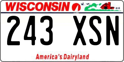 WI license plate 243XSN