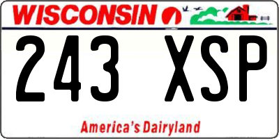 WI license plate 243XSP