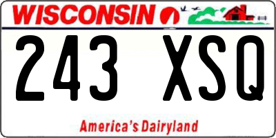 WI license plate 243XSQ