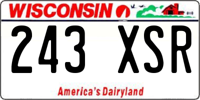 WI license plate 243XSR