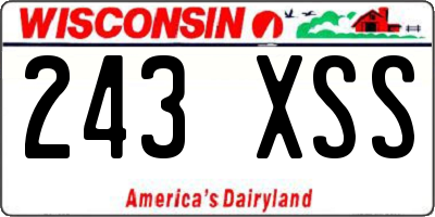 WI license plate 243XSS