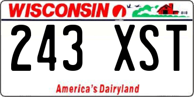 WI license plate 243XST