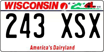 WI license plate 243XSX