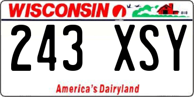 WI license plate 243XSY