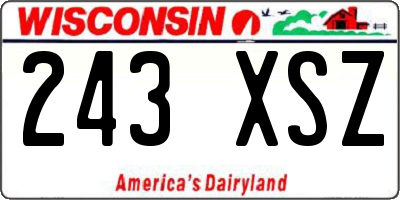 WI license plate 243XSZ