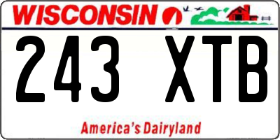 WI license plate 243XTB