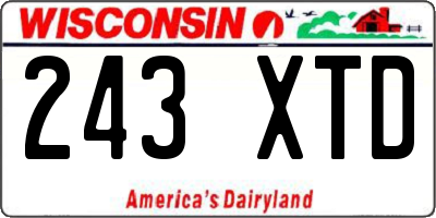 WI license plate 243XTD