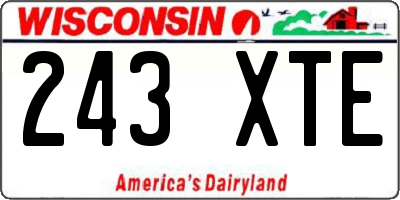 WI license plate 243XTE