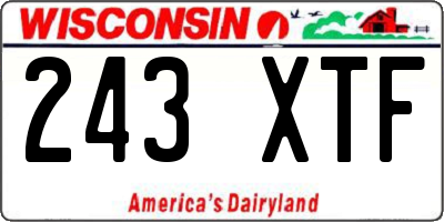 WI license plate 243XTF