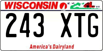 WI license plate 243XTG