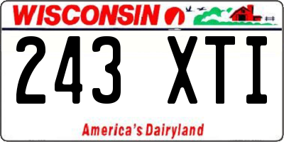 WI license plate 243XTI