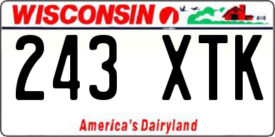 WI license plate 243XTK