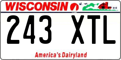 WI license plate 243XTL