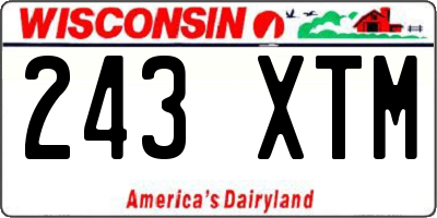 WI license plate 243XTM