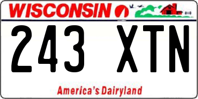 WI license plate 243XTN