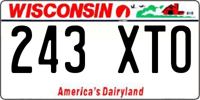 WI license plate 243XTO