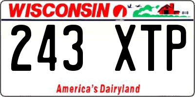 WI license plate 243XTP