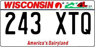 WI license plate 243XTQ