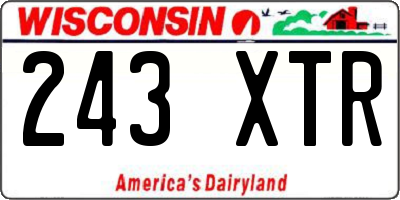 WI license plate 243XTR
