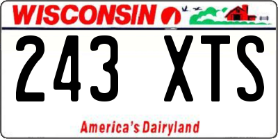 WI license plate 243XTS