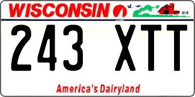 WI license plate 243XTT