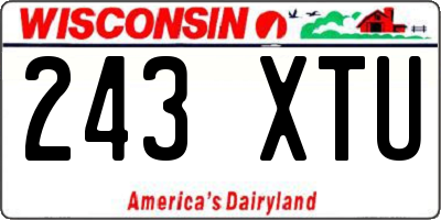 WI license plate 243XTU