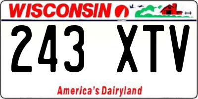 WI license plate 243XTV